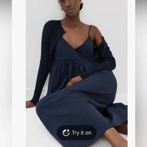 Jenni Kayne navy Cove spaghetti dress navy maxi dress - Picture 2 of 11